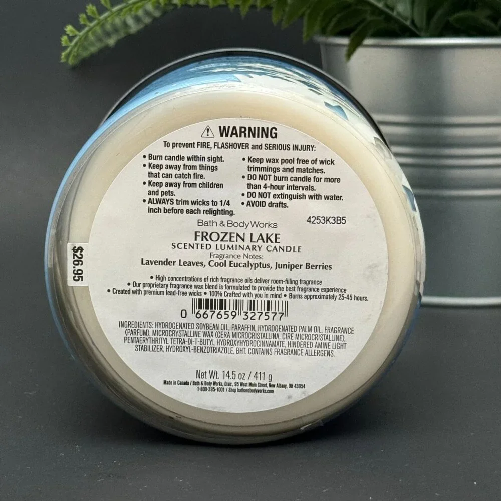BBW Frozen Lake Bath & Body Works 3 Wick Candle - Picture 9 of 10